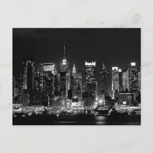 New York City Night Postcard