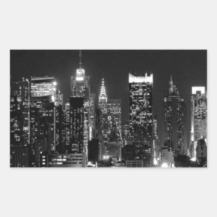 New York City Night Rectangular Sticker