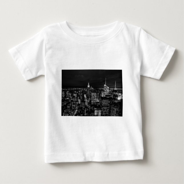 New York City Night Skyline Baby T-Shirt (Front)