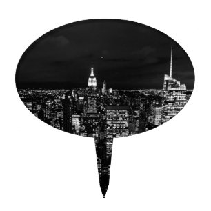 New York City Night Skyline Cake Topper