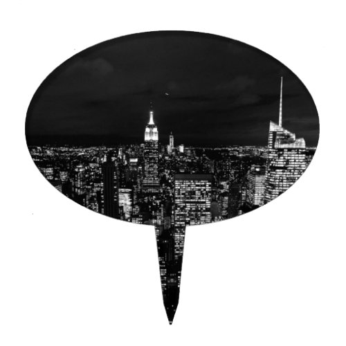 New York City Night Skyline Cake Topper