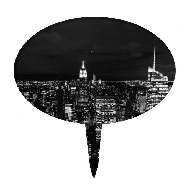 New York City Night Skyline Cake Topper (Front)