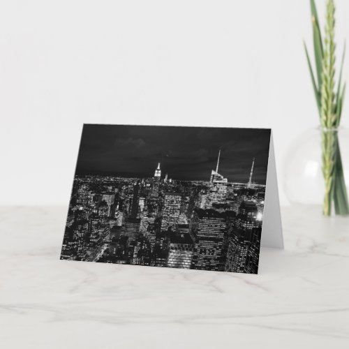 New York City Night Skyline Card