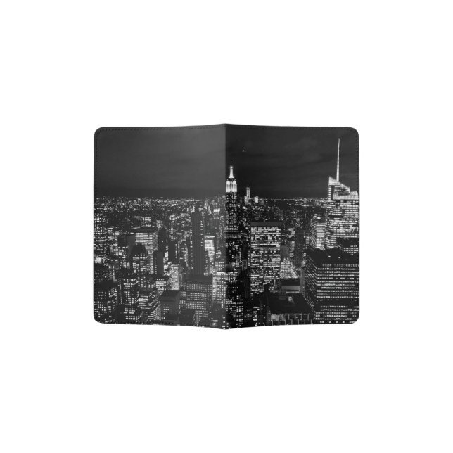 New York City night skyline Passport Holder (Opened)