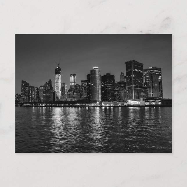 New York City Night Skyline Postcard (Front)
