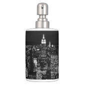 New York City night skyline Soap Dispenser & Toothbrush Holder (Front)