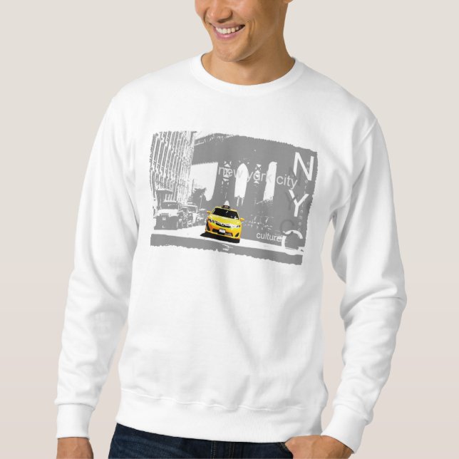 New York City Ny Brooklyn Bridge Yellow Taxi Sweatshirt (Front)