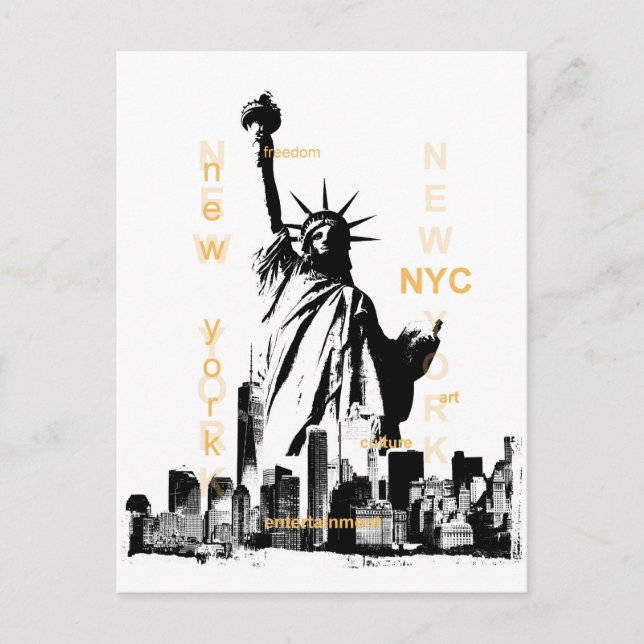 New York City Ny Nyc Statue of Liberty Postcard (Front)