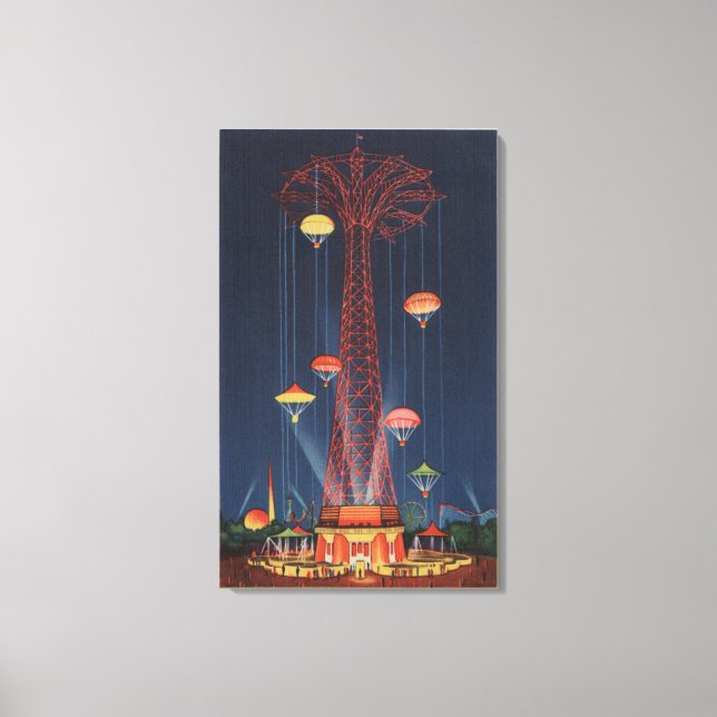 New York City, NY - Parachute Jump at World's Canvas Print (Front)