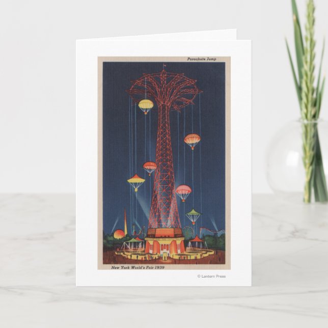 New York City, NY - Parachute Jump at World's Card (Front)