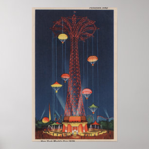 New York City, NY - Parachute Jump at World's Poster