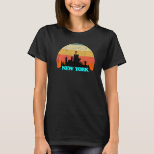 New York City Ny Skyline Silhouette Sunset I Love  T-Shirt