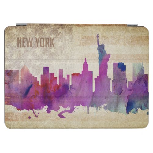 New York City NY  Watercolor City Skyline iPad Air Cover