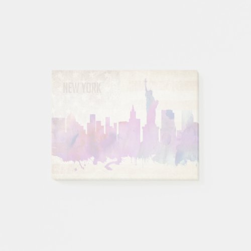 New York City NY  Watercolor City Skyline Post_it Notes