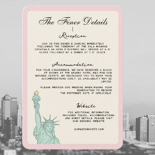 New York City NY Wedding details enclosure Card