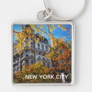 New York City NYC Ansonia Apartment Building Fall Keychain