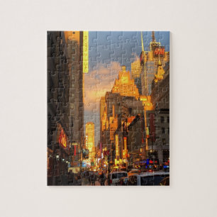 New York City NYC Broadway Theatre District Sun Jigsaw Puzzle