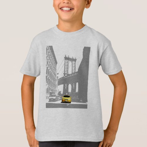New York City Nyc Brooklyn Bridge Yellow Taxi Boys T_Shirt