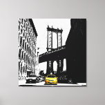 New York City Nyc Brooklyn Bridge Yellow Taxi Canvas Print<br><div class="desc">New York City Nyc Brooklyn Bridge Yellow Taxi Pop Art Canvas Art Print.</div>