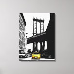 New York City Nyc Brooklyn Bridge Yellow Taxi Canvas Print<br><div class="desc">New York City Nyc Brooklyn Bridge Yellow Taxi Pop Art Canvas Art Print.</div>