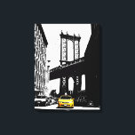 New York City Nyc Brooklyn Bridge Yellow Taxi Canvas Print<br><div class="desc">New York City Nyc Brooklyn Bridge Yellow Taxi Pop Art Canvas Art Print.</div>
