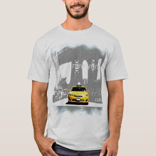 New York City Nyc Brooklyn Bridge Yellow Taxi Mens T_Shirt