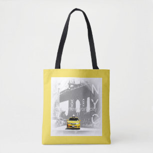 New York City Nyc Brooklyn Yellow Taxi Elegant Tote Bag