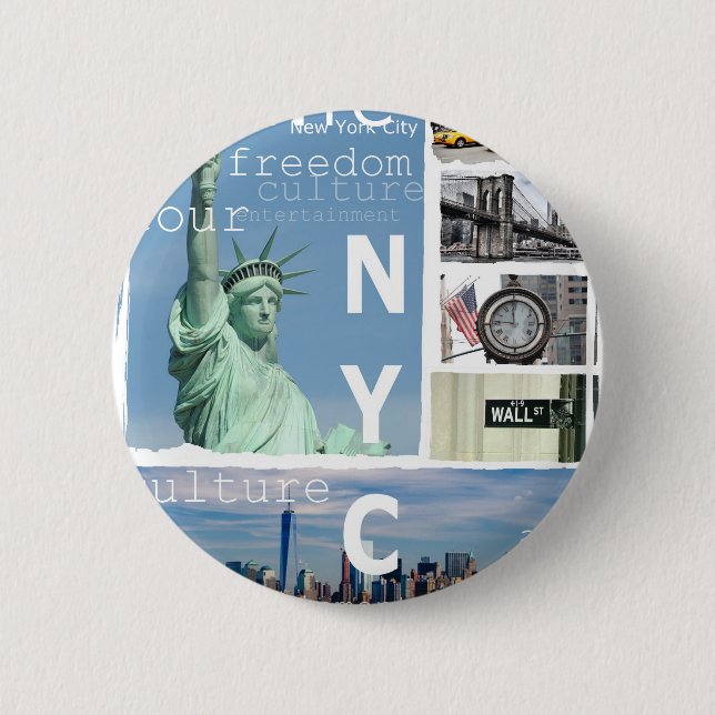 New York City Nyc Button (Front)