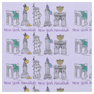 New York City NYC Chanukah Hanukkah Fabric