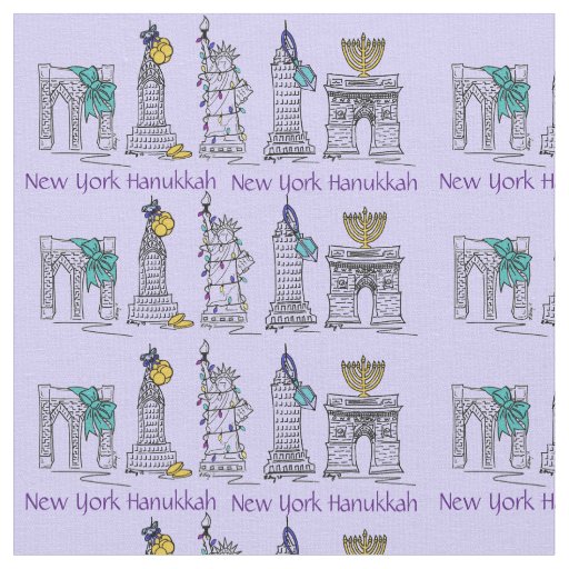 New York City NYC Chanukah Hanukkah Fabric