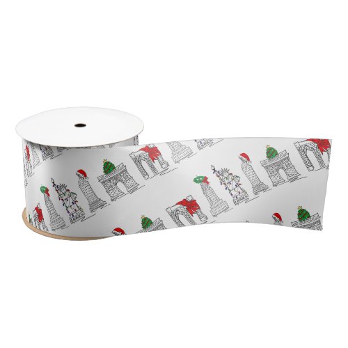 New York City NYC Christmas Landmarks Architecture Satin Ribbon