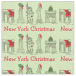 New York City NYC Christmas Landmarks Holiday Xmas Fabric