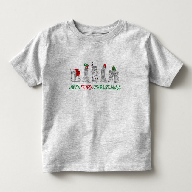 New York City NYC Christmas Landmarks Holiday Xmas Toddler T-shirt (Front)
