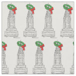 New York City NYC Christmas Skyscraper Wreath Fabric
