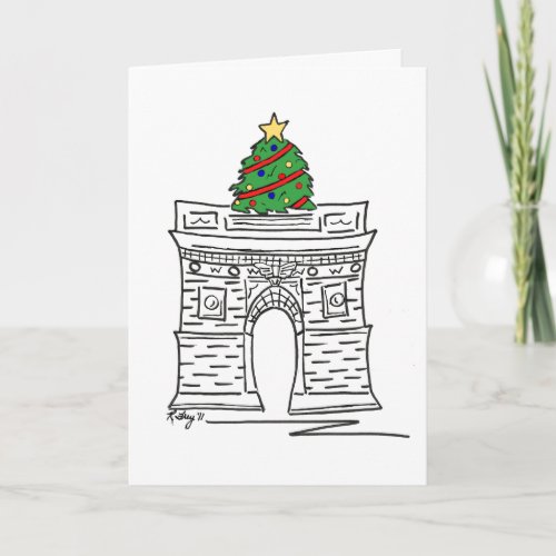 New York City NYC Christmas Tree Washington Square Holiday Card