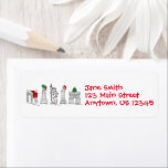 New York City NYC Christmas Xmas Landmarks Holiday Label<br><div class="desc">Features an original pen-and-ink illustration of various New York City landmarks "dressed up" for the holiday season. Perfect for Christmas!

Don't see what you're looking for? Need help with customization? Contact this designer to have something created just for you.</div>