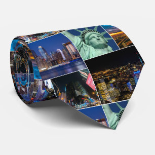 New York City NYC collage photo cityscape Neck Tie