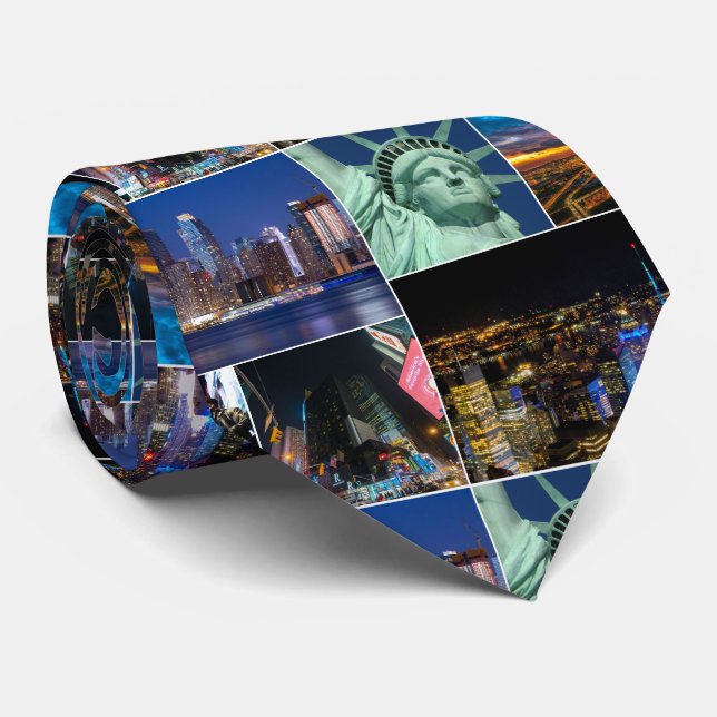 New York City NYC collage photo cityscape Neck Tie (Rolled)