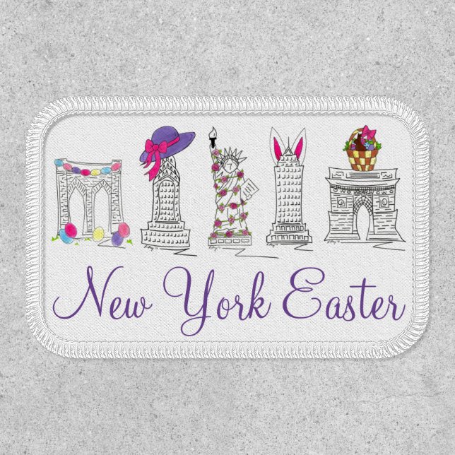 New York City NYC Easter Parade Basket Bunny Eggs Patch (Front)