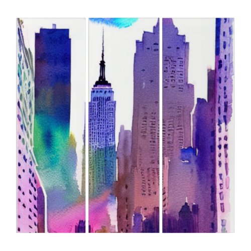 New York City NYC Empire State Building   Triptych