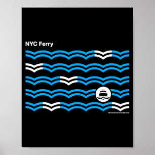 New York City Nyc Ferry Waves Swea _1  Poster