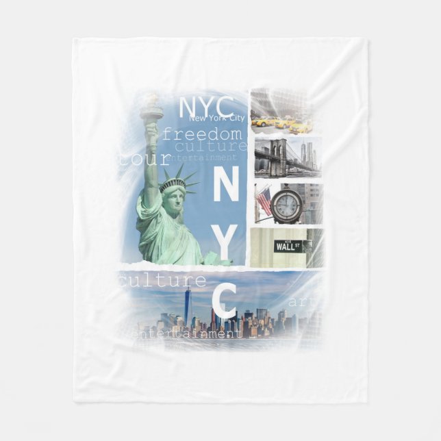 New York City Nyc Fleece Blanket (Front)