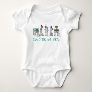 New York City NYC Hanukkah Chanukah Jewish Holiday Baby Bodysuit