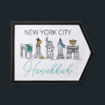 New York City NYC Hanukkah Landmarks Architecture Pennant<br><div class="desc">Pennant features an original illustration of classic New York buildings with NEW YORK CITY HANUKKAH in a fun font.</div>