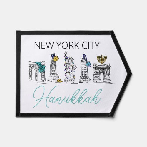 New York City NYC Hanukkah Landmarks Architecture Pennant