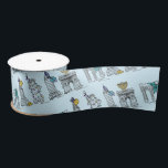 New York City NYC Hanukkah Landmarks Architecture Satin Ribbon<br><div class="desc">Design features an original pen-and-ink illustration of various New York City landmarks, including the Statue of Liberty, Washington Square Arch, and the Brooklyn Bridge, "dressed up" for the holiday season. Ideal for celebrating Hanukkah and the Jewish holidays. This NYC design is also available on other products. Coordinating Chanukah party designs...</div>