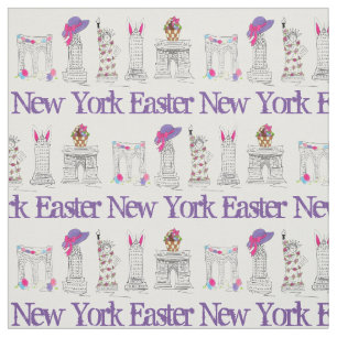 New York City NYC Happy Easter Landmarks Buildings Fabric