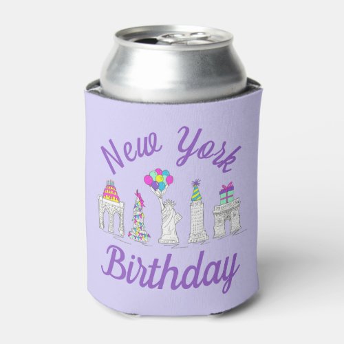 New York City NYC Landmarks Birthday Party Can Cooler