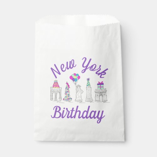 New York City NYC Landmarks Birthday Party Favor Bag