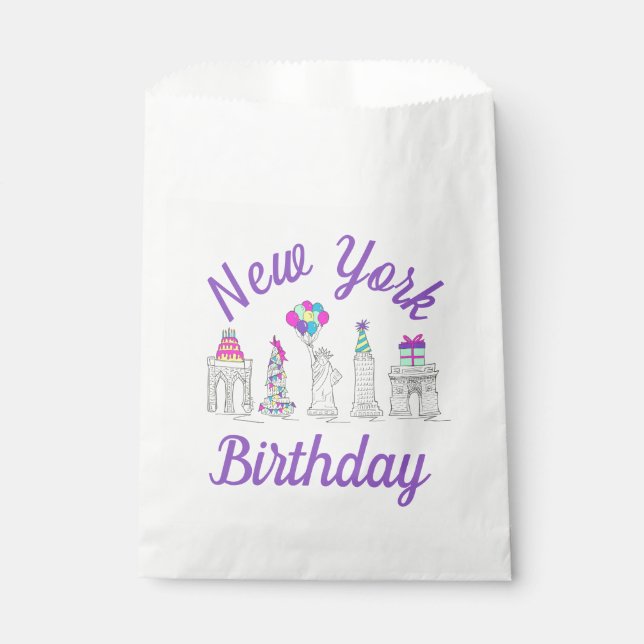 New York City NYC Landmarks Birthday Party Favor Bag (Front)